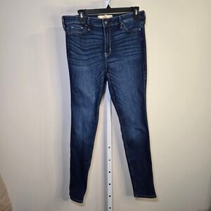 Hollister Super Skinny High‎ Rise Dark Wash Jeans Womens 11R